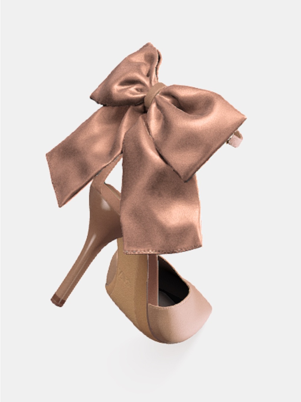 ZARA SATIN EFFECT BOW HEELS